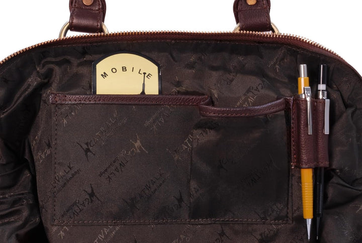 Catwalk Collection Handbags - Leder - Umhängetasche/Ledertasche/Schultertasche- DOCTOR Braun, Braun