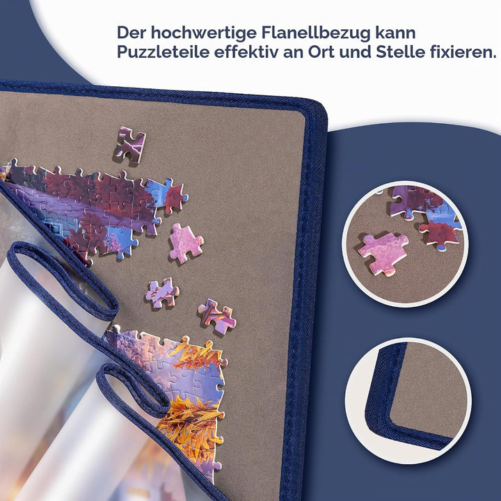 Tektalk Puzzlebrett mit 6 Farbsortiertabletts – tragbare Puzzlematte mit rutschfester Oberfläche, st