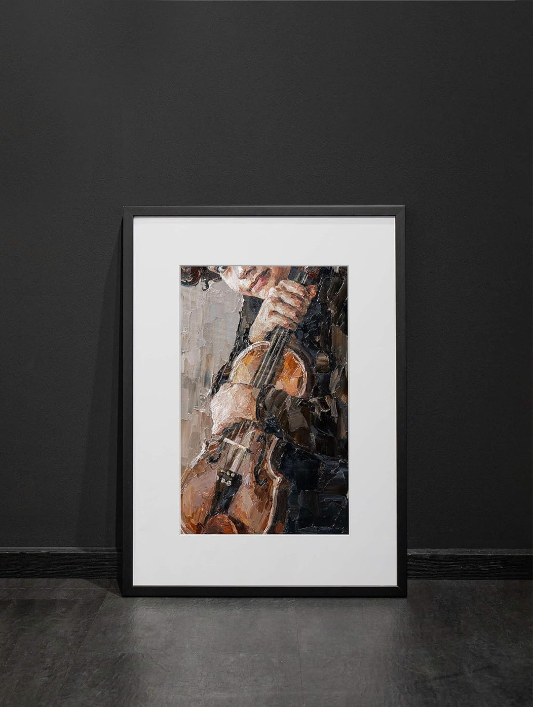 DEHA Design Bilderrahmen Fontana, 60x80 cm, Holz Schwarz, bruchsicheres Acrylglas, für Poster und Bi