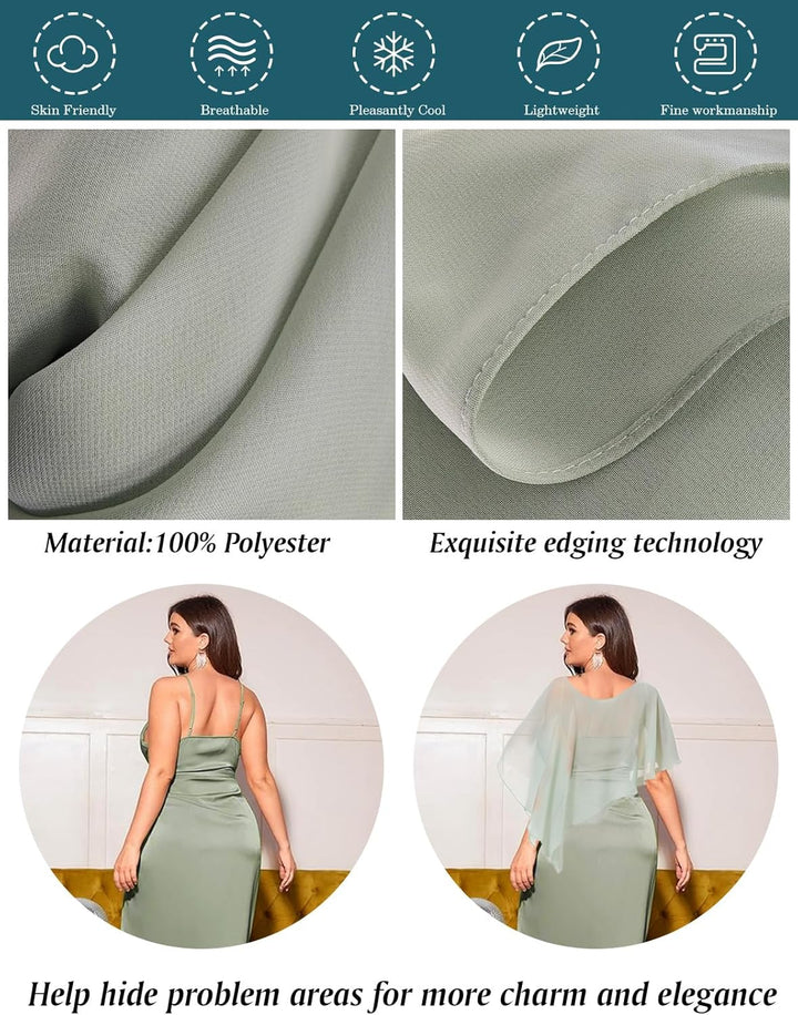 BEAUTELICATE Damen Chiffon Schal Stola Eleganten Cape Umhang für Braut Sommer Hochzeits Festliche Ab