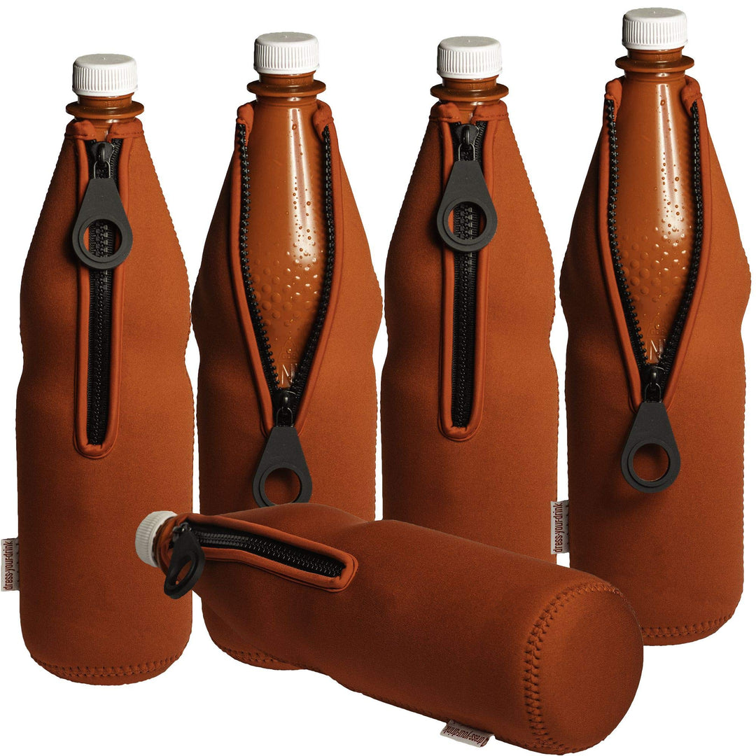 Flaschenkühler 0,7-1,0L für Glas- & PET Flaschen, Neopren, Getränkekühler, (rot, 5) Rot 5, Rot 5