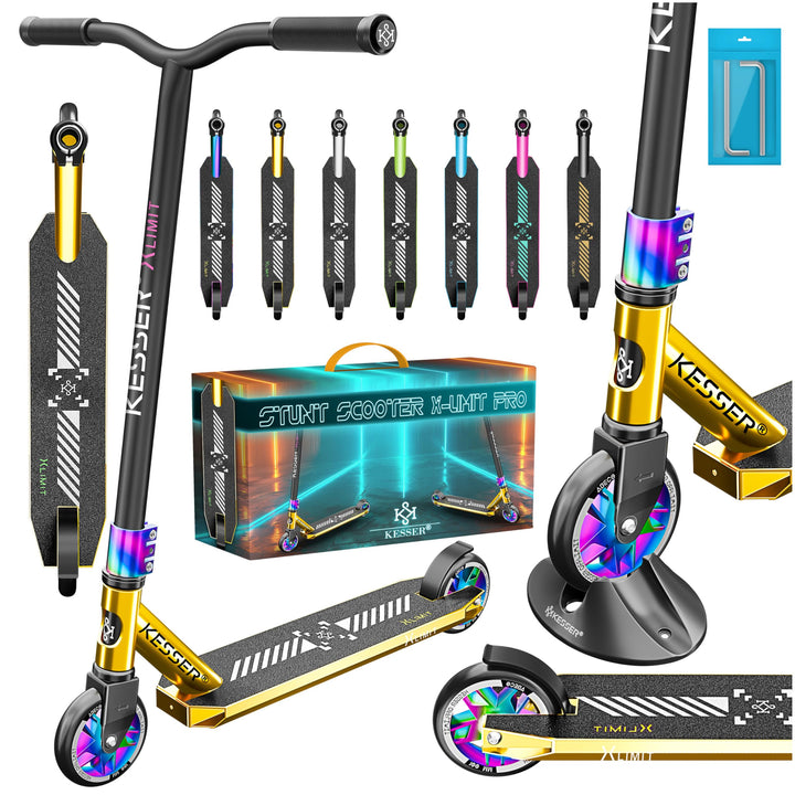 KESSER® Stunt Scooter X-Limit-Pro 360° Lenkung Funscooter Stuntscooter mit Ständer ABEC 9 Kugellager