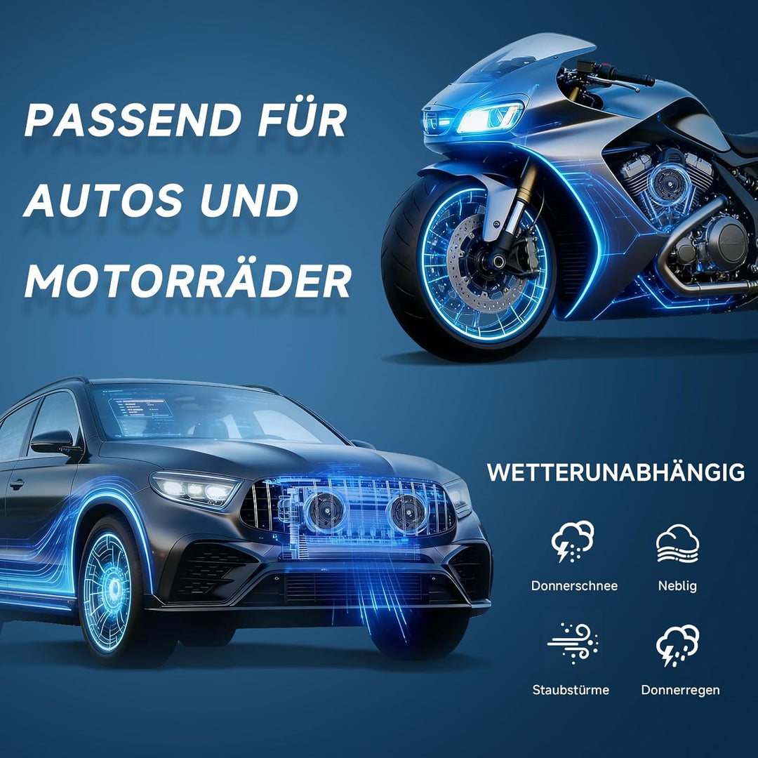 Autohupe 12V Motorrad Hupe, Signalhorn Auto Fanfare Frequenzbereich: 300/500Hz - Starkton - Gehäusef