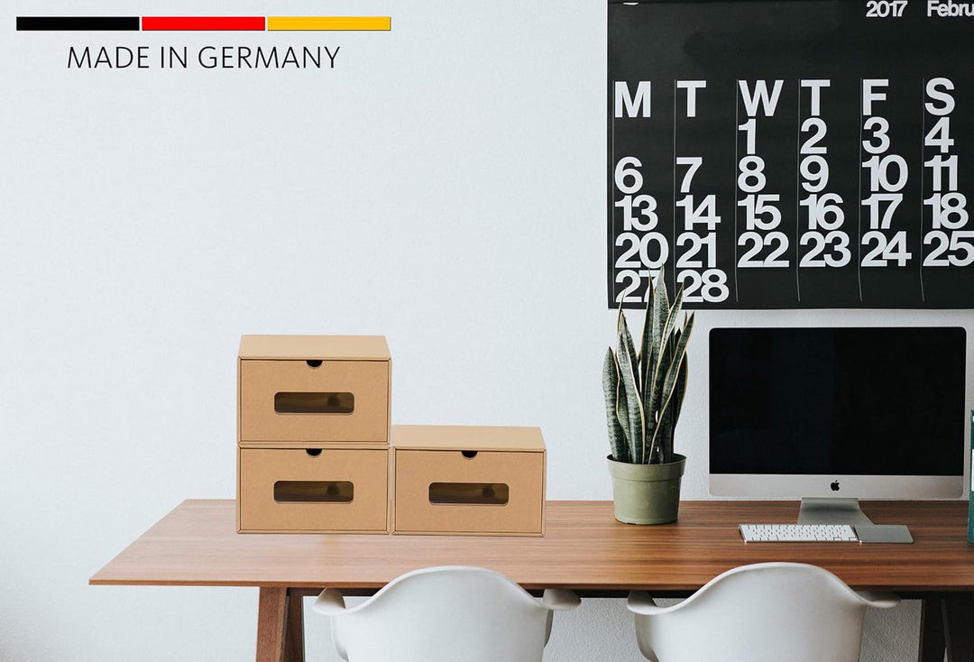 BigDean 30er Boxen-Set mit Sichtfenster & Schublade - Pappkarton aus Kraftpapier - Schuhbox Spielzeu