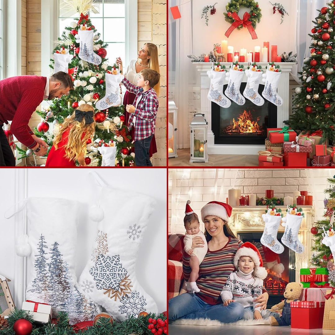 2pcs Weihnachtsstrumpf Personalisiert Weiss Nikolausstrumpf 46 cm Grosser Christmas Stockings Weihna