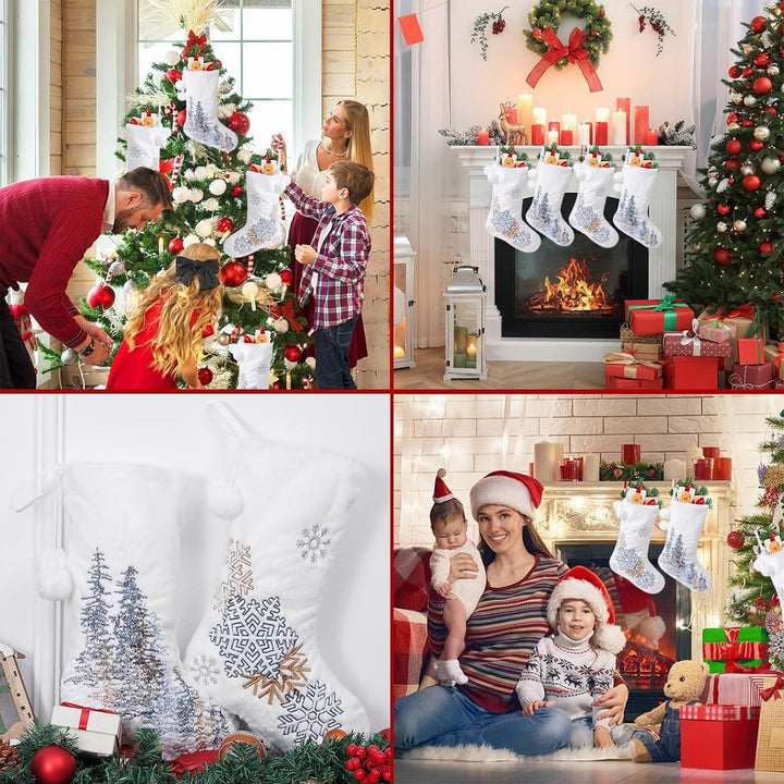 2pcs Weihnachtsstrumpf Personalisiert Weiss Nikolausstrumpf 46 cm Grosser Christmas Stockings Weihna