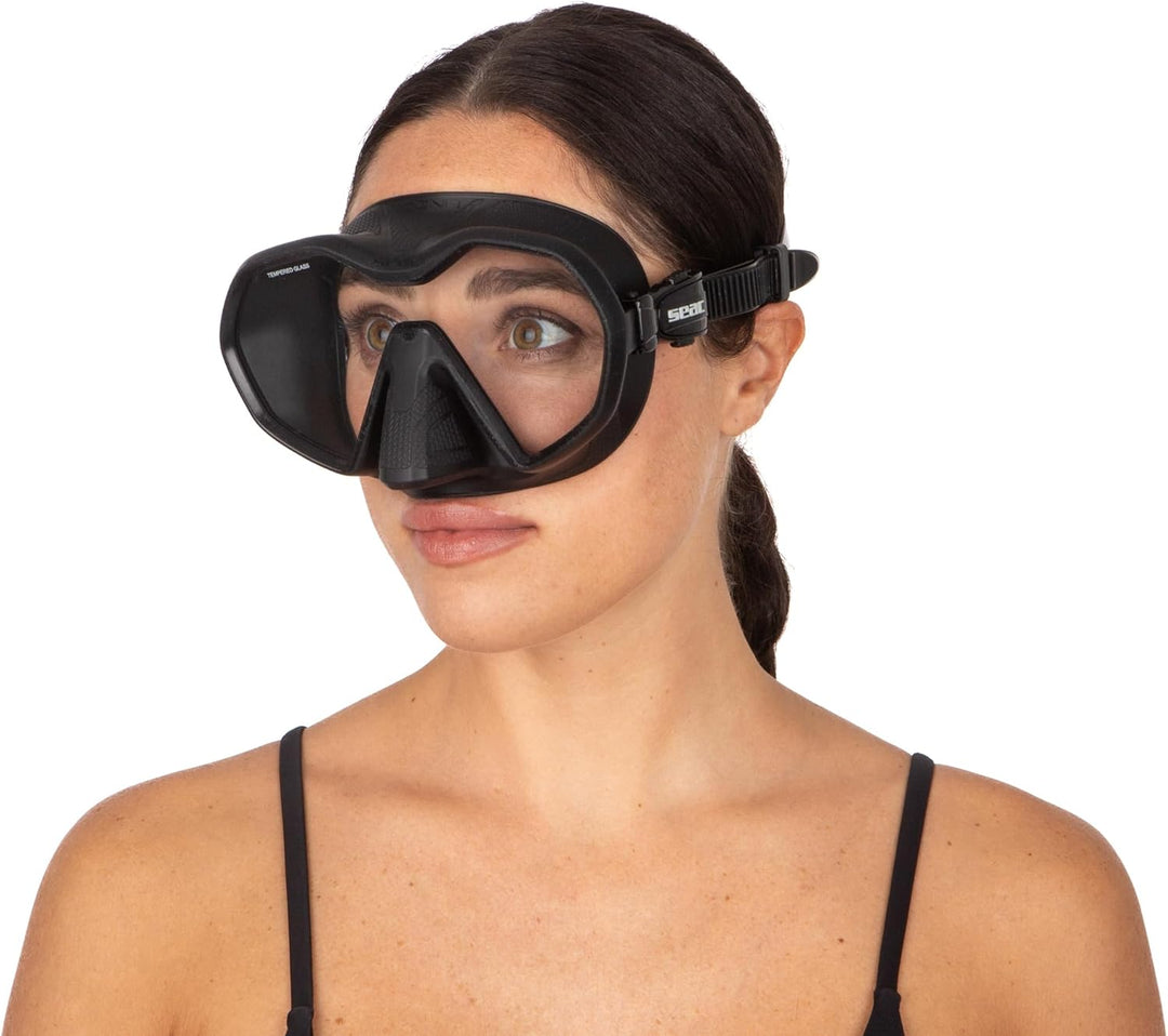 Seac Icona, rahmenlose Einglas-Tauchmaske, 100% Made in Italy Schwarz, Schwarz