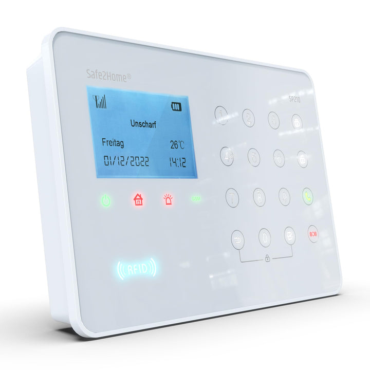 Safe2Home SP210 Basis Funk Alarmanlagen - EINZELNE ZENTRALE - mit Sabotageschutz – WiFi/GSM/SMS Alar