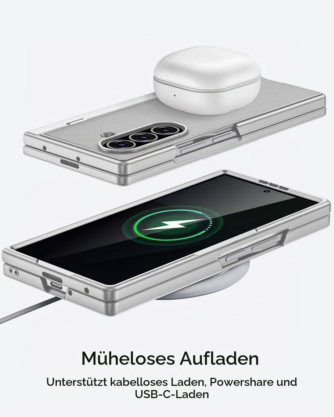 Miimall Kompatibel mit Samsung Galaxy Z Fold 7 Hülle mit S-Pen &amp; Stifthalter, [HD Displayschutz] Ult