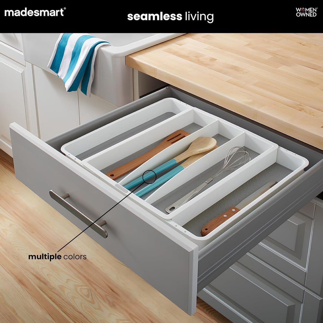madesmart Erweiterbares Utensilien-Tablett – Granit, klassische Kollektion, 5 Fächer, Küchen-Organiz