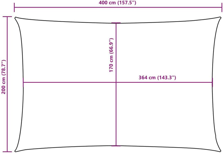 vidaXL Sonnensegel 2x4 m Beige Sonnenschutz Sonnendach Beschattung Windschutz 2 x 4 m Beige, 2 x 4 m