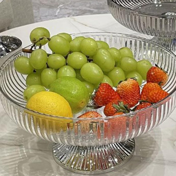 Buachois Obstschale für Küchentheke, 24,5 cm Durchmesser, Stilvoll, Multifunktional, Durchscheinend,