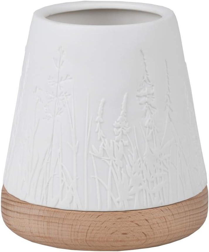 Räder Living Windlicht Floral Gräser aus Porzellan mit Birkenholz mit Einer Höhe von 13cm, 15407