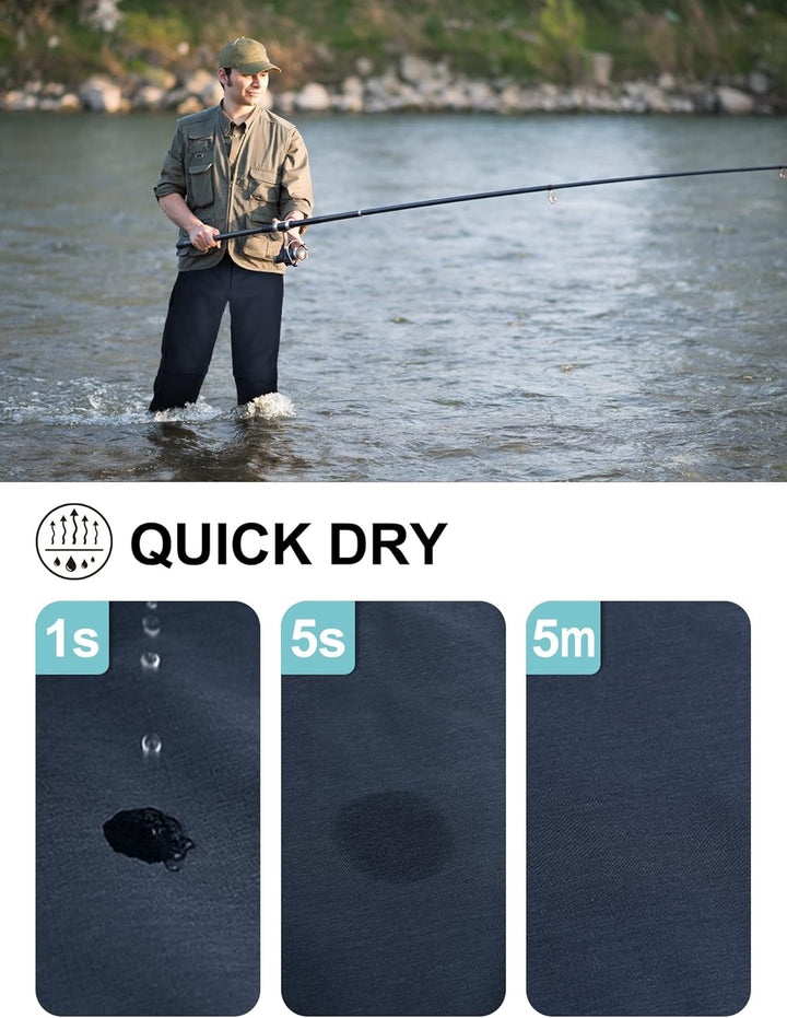 33,000ft Wanderhose Herren Mittele Tailliert Zip Off Trekkinghose mit 6 Taschen, Atmungsaktiv Abnehm