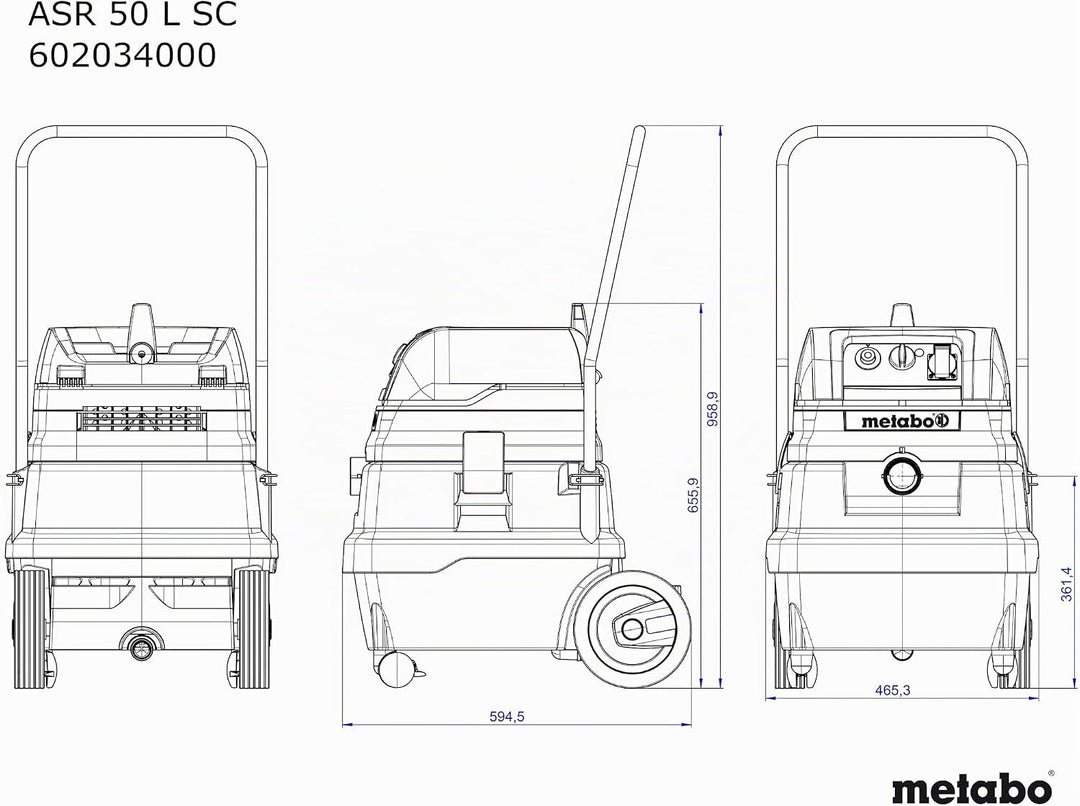 Metabo Allessauger ASR 50 L SC (602034000) Karton; mit elektromagnetischer Abrüttlung, Luftleistung