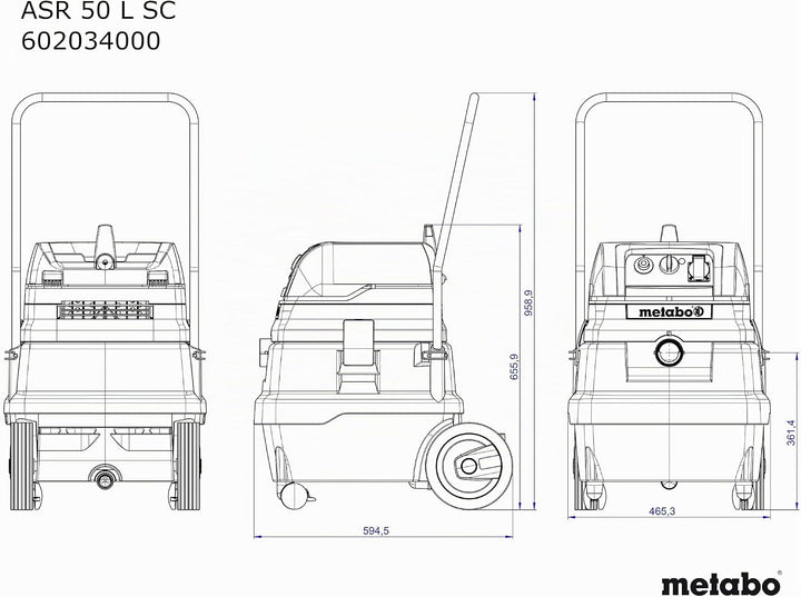 Metabo Allessauger ASR 50 L SC (602034000) Karton; mit elektromagnetischer Abrüttlung, Luftleistung