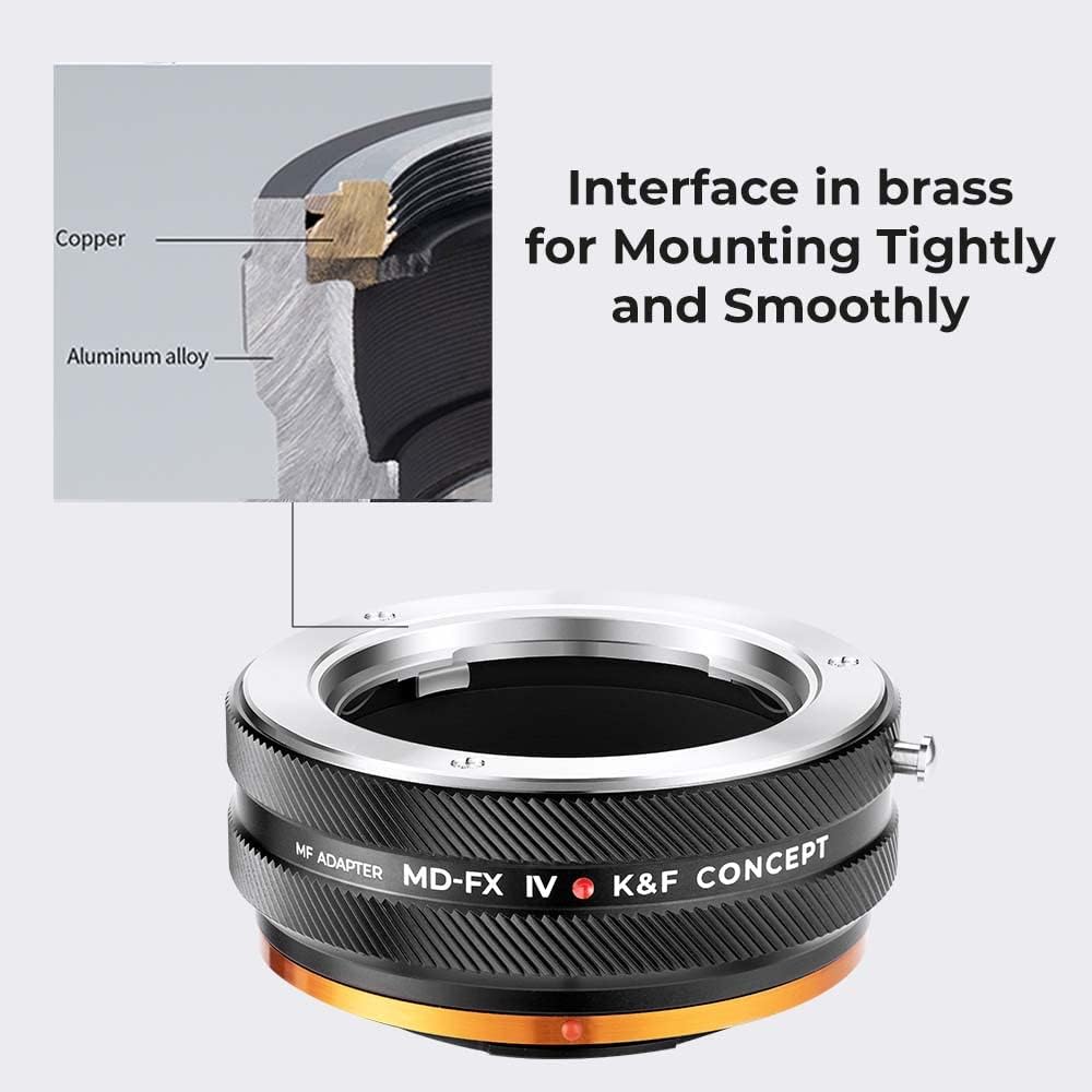 K&F Concept MD-FX IV PRO Objektivadapter mit Blendenring, kompatibel mit Objektiven der Minolta MD-S