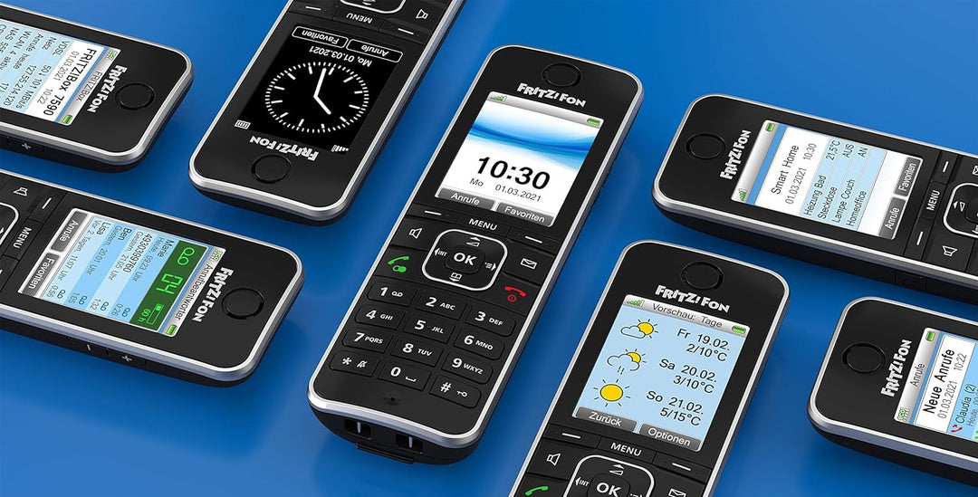 AVM FRITZ!Fon C6 Black DECT-Komforttelefon (hochwertiges Farbdisplay, HD-Telefonie, Internet-/Komfor