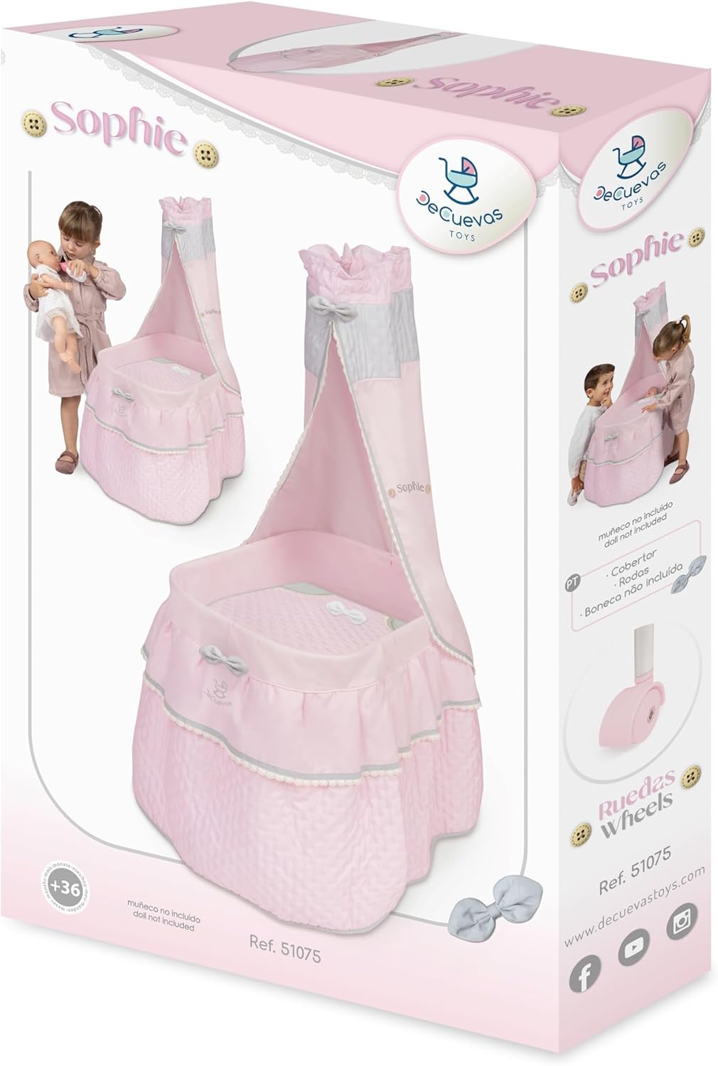Puppenwiege Sophie mit Baldachin von DeCuevas 51075