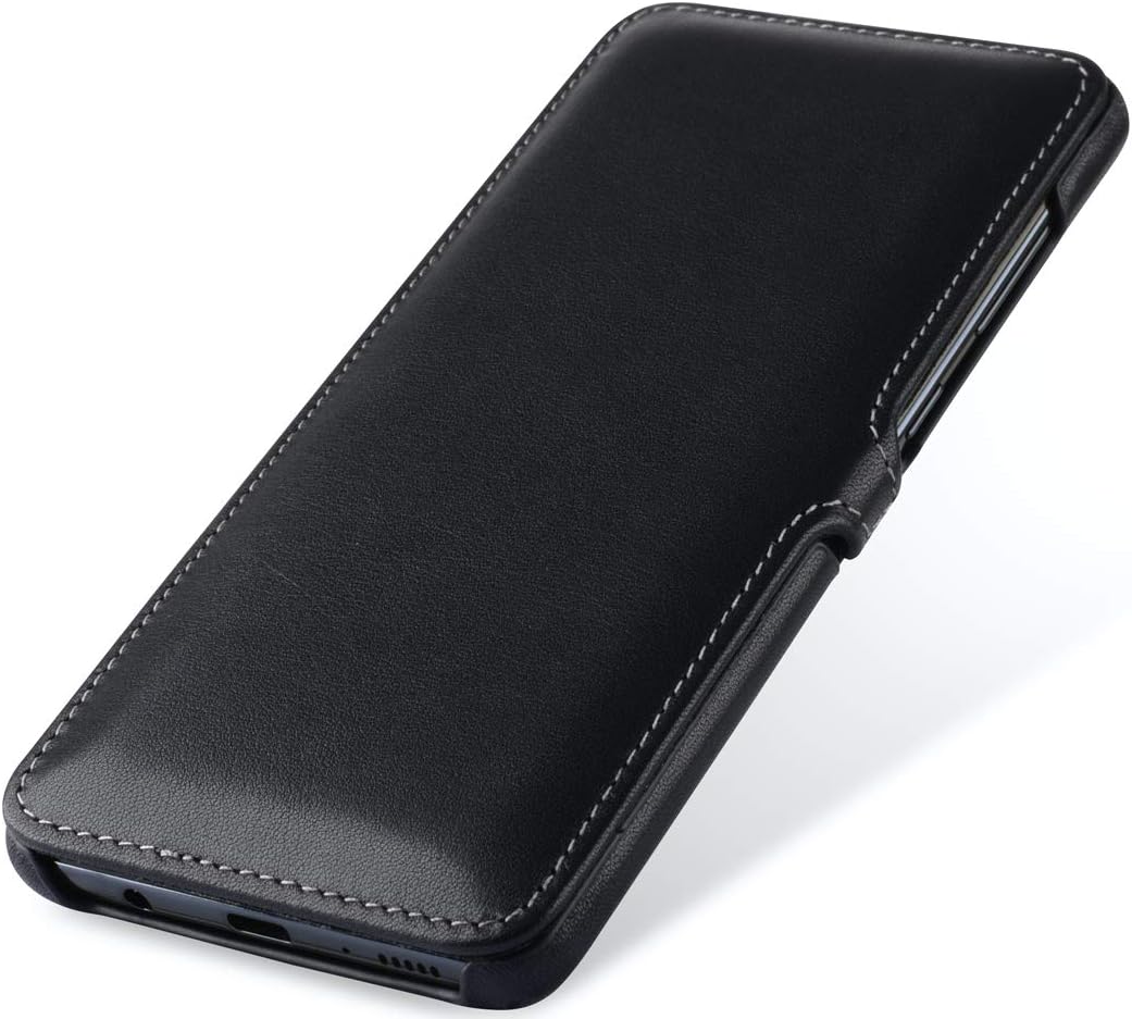 STILGUT Book Case entwickelt für Samsung Galaxy A71 Hülle aus Leder mit Clip-Verschluss, Lederhülle,