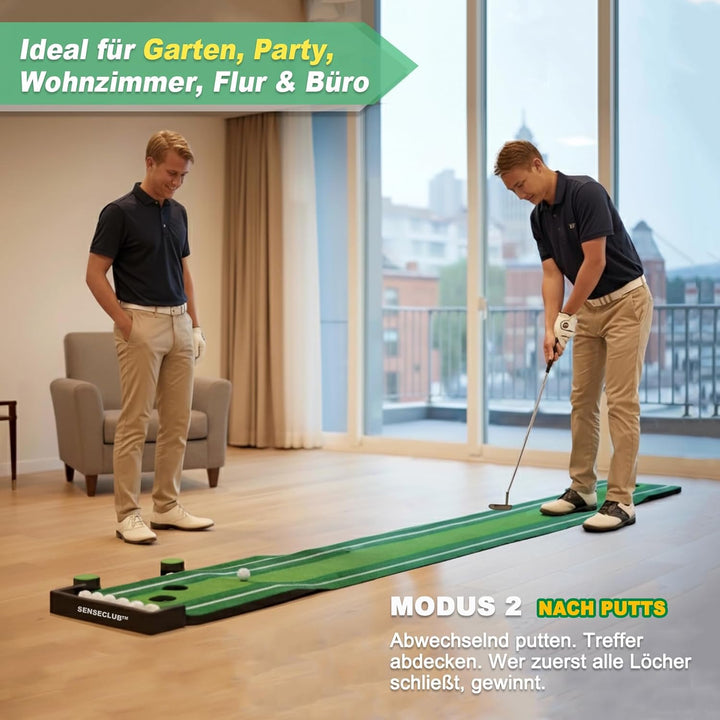 SENSECLUB Indoor-Putting-Green-Matte, faltbares Putting-Green-Golfspiel-Set, Golfgeschenk für Männer