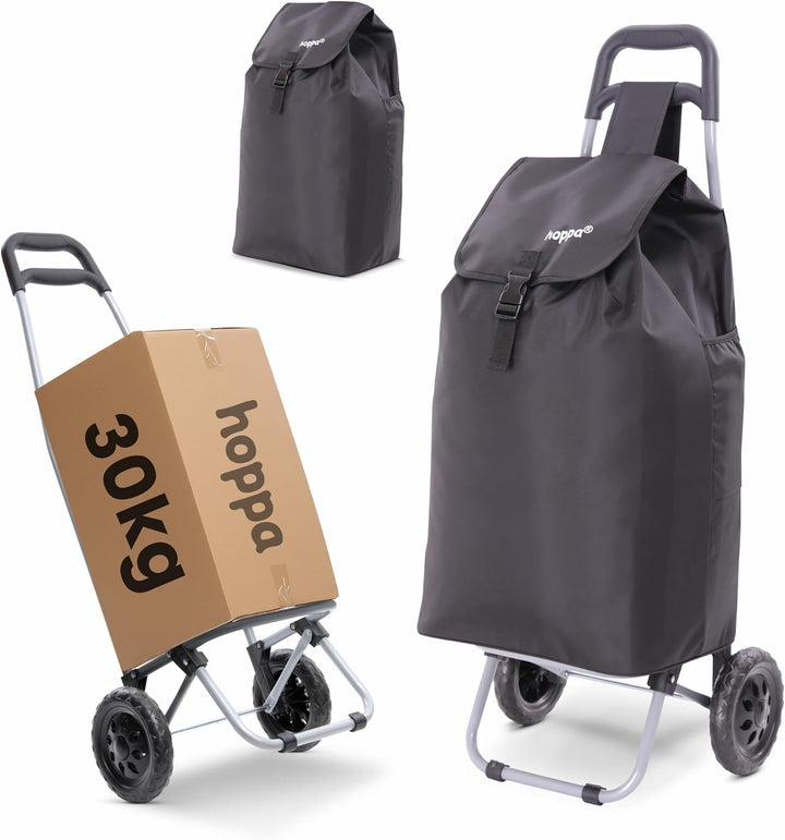 Hoppa 47L Stabiler Einkaufstrolley klappbar Shoppingtrolley multifunktional Einkaufsroller abnehmbar