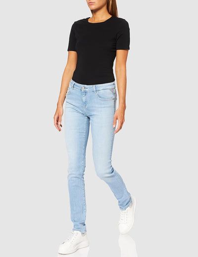 Replay Damen Faaby Rose Label Jeans 23W / 32L 010 Light Blue, 23W / 32L 010 Light Blue