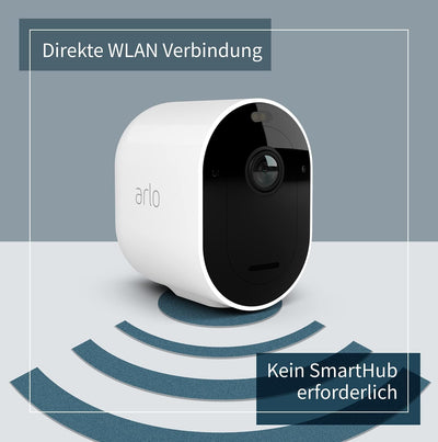 Arlo Pro 4 2K IP Überwachungskamera Aussen | Qualitätsprodukt | Kabellos | Mit Licht | Farb-Nachtsic