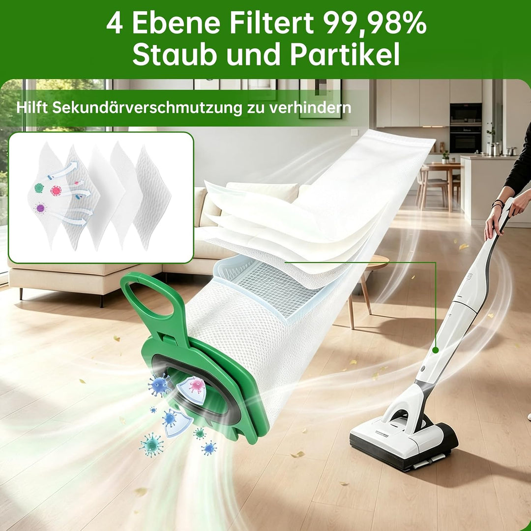 XIANGBIN 12 Stück Staubsaugerbeutel für Vorwerk Kobold VB100 Filtertüten Ersatz Beutel Zubehör Staub