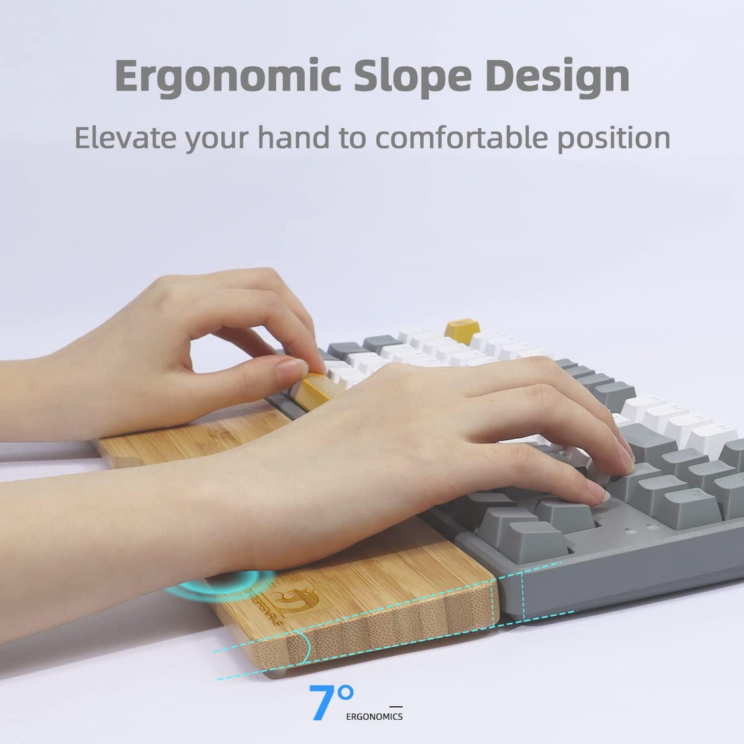 MAMBASNAKE Handballenauflage aus Bambus für 87-Tasten-TKL-Tastatur,A-Klasse Bambus,Ergonomische Hand