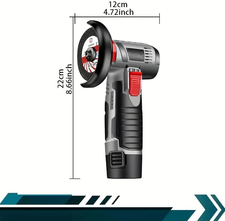Mini Akku Winkelschleifer 12V, 76mm Bürstenloser Trennschleifer mit 2x 1500mAh Akku & 5 Scheiben, 19