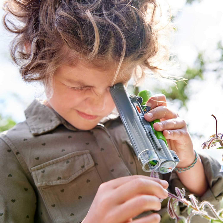 HABA 305376 - Terra Kids Mikroskop, tragbares Mikroskop für Naturbeobachtungen mit Kindern, Beobacht
