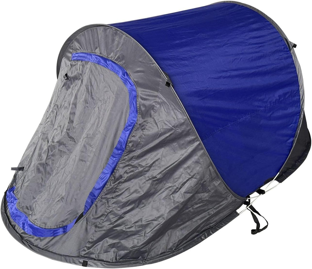 Pop Up Wurfzelt für 2 Personen blau grün Outdoor Campingzelt Trekking Festival, Blau