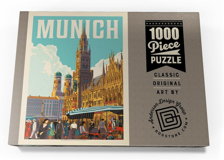 Deutschland: München, Vintage Poster - Premium 1000 Teile Puzzle - MyPuzzle Sonderkollektion von And