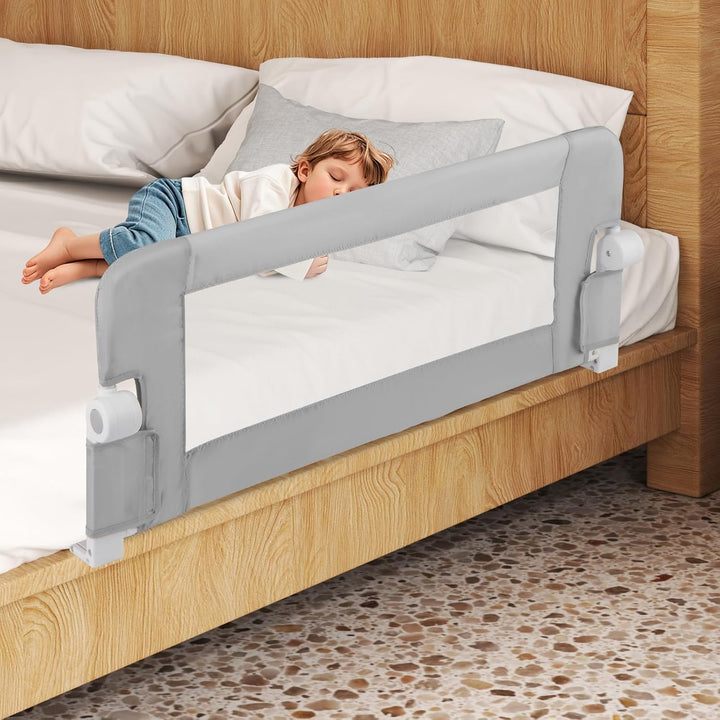 DREAMADE Bettgitter 150/120/105 cm, Kinderbettgitter Schutz, Kinderschutzgitter aus PP & Oxford, Bab