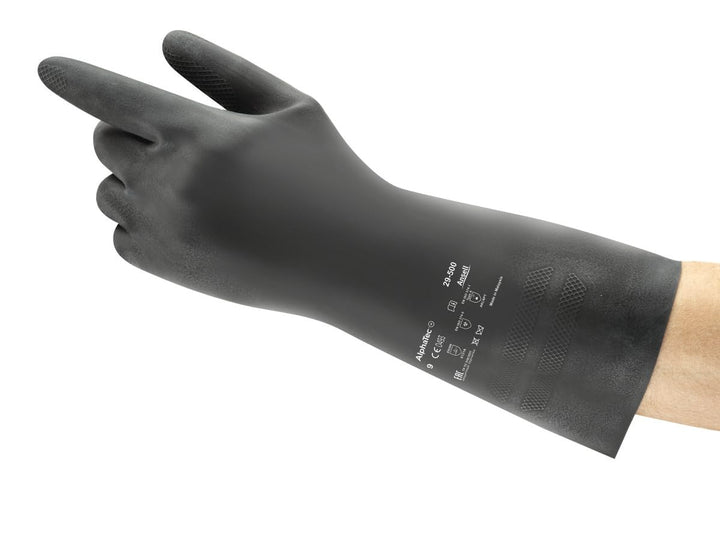 Ansell AlphaTec 29-500 Neoprenhandschuhe, Chemikalien- und Flüssigkeitsschutz, Schwarz, Grösse 10 (1