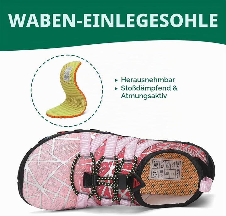 SAGUARO Kinder Badeschuhe rutschfeste Schnell Trocknend Aquaschuhe Gr.24-36 25 EU Stil 3 Pink, 25 EU