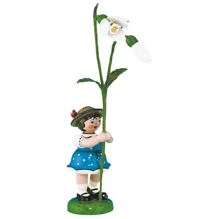 Hubrig-Volkskunst Blumenmädchen mit Schneeglöckchen * Höhe 11cm