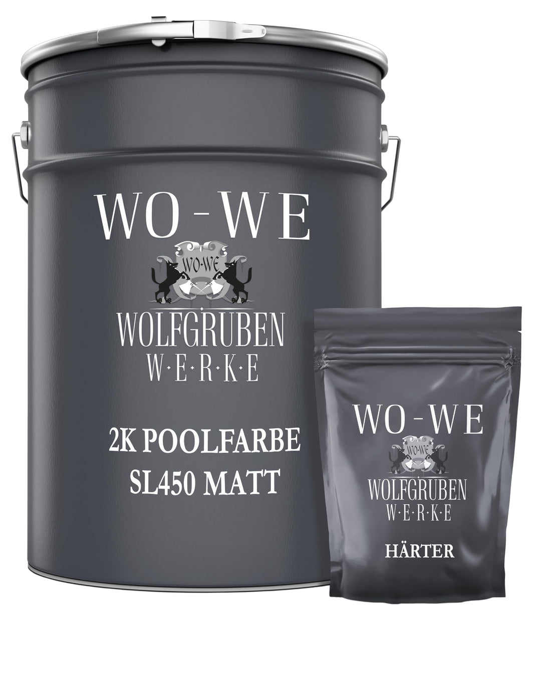 WO-WE 2K Poolfarbe Poolbeschichtung Schwimmbadfarbe MATT Reinweiss RAL9010-10kg RAL 9010 - Reinweiss