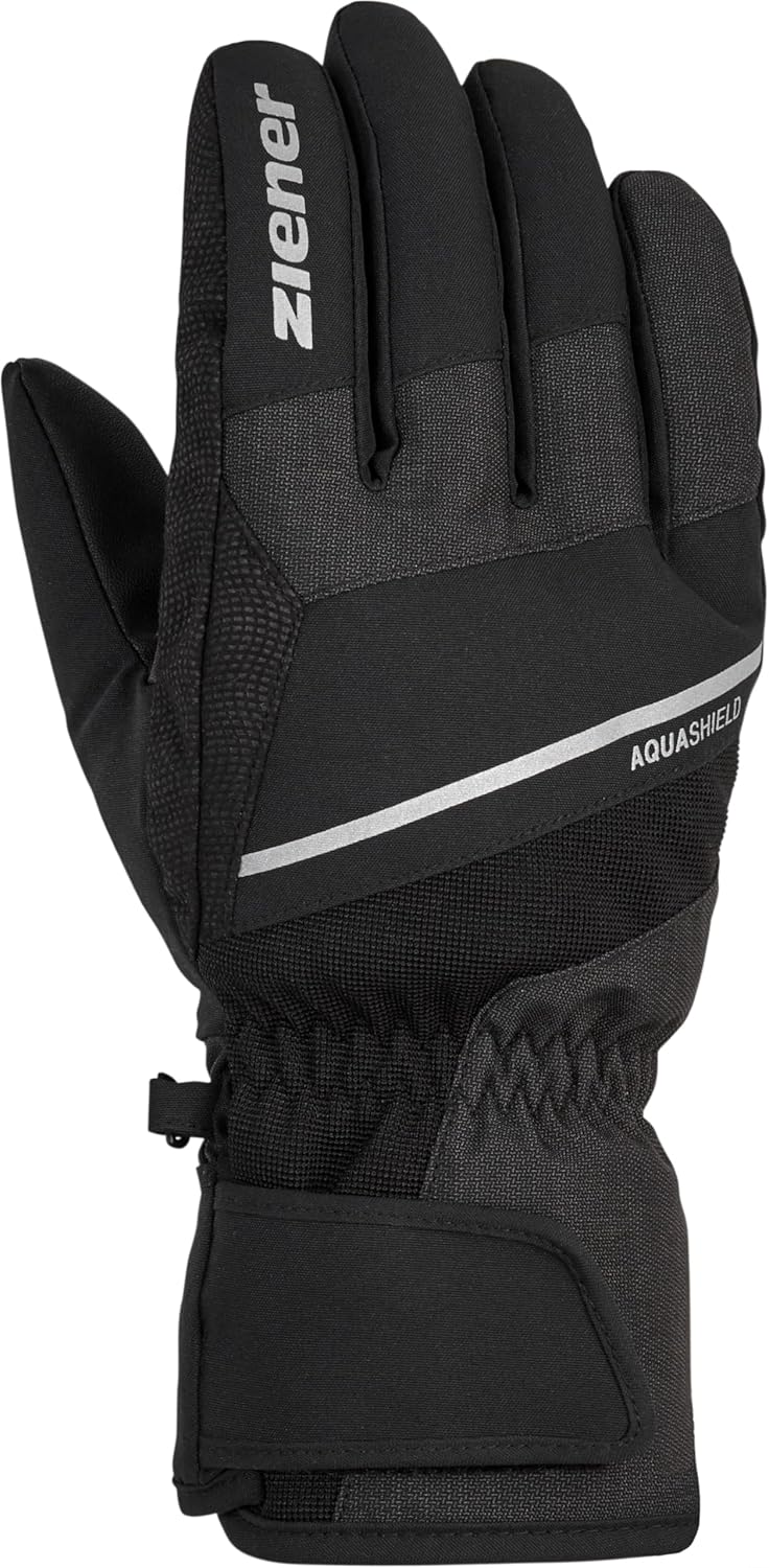 Ziener Herren GEZIM Ski-Handschuhe/Wintersport | wasserdicht atmungsaktiv 9.5 Schwarz, 9.5 Schwarz