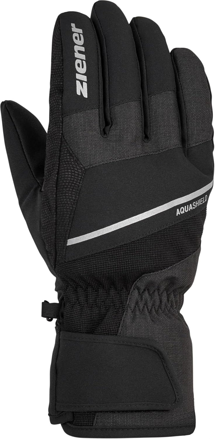 Ziener Herren Gezim Ski-Handschuhe/Wintersport | wasserdicht, atmungsaktiv 8 black tec, 8 black tec