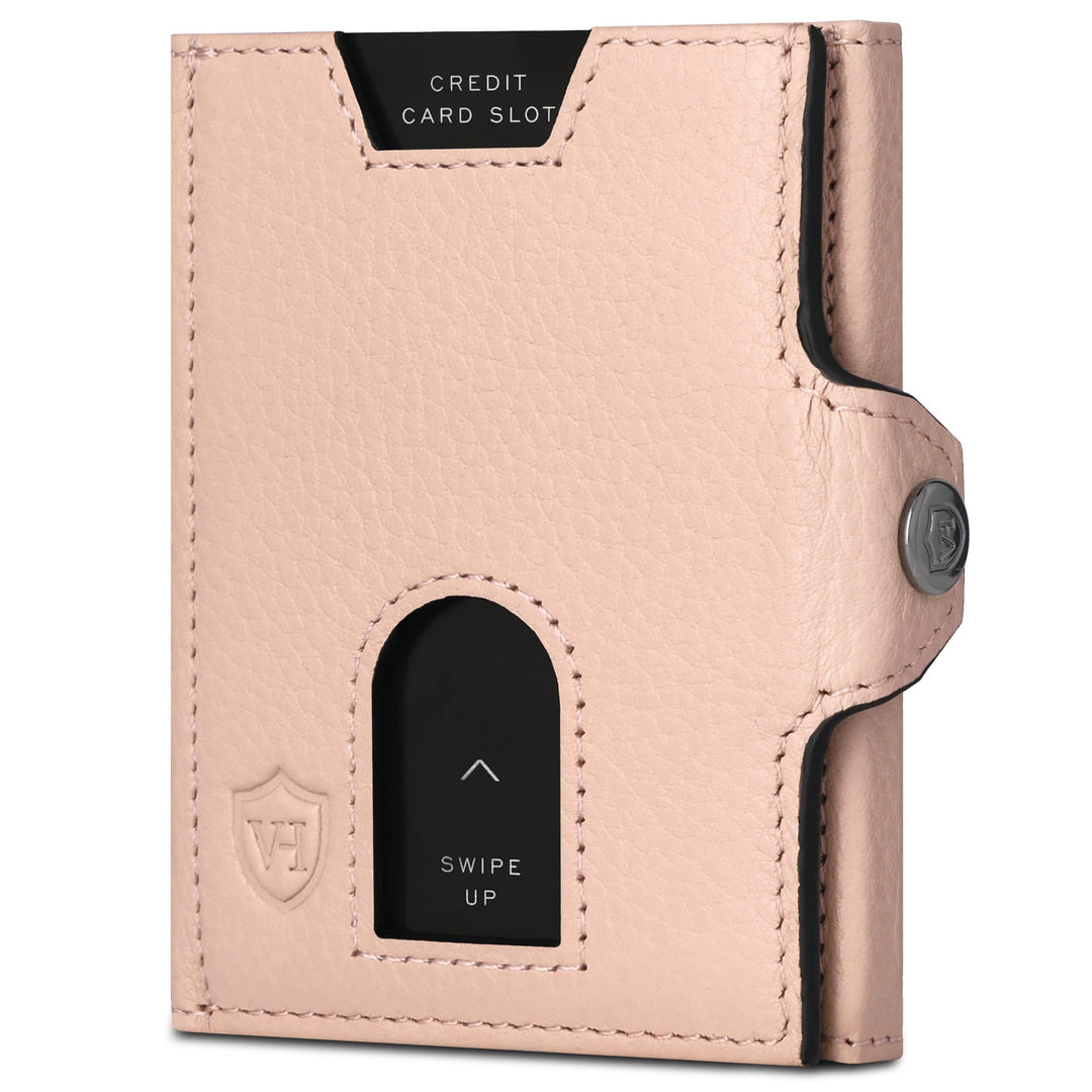 VON HEESEN Slim Wallet mit Münzfach &amp; RFID Schutz - Leder Geldbörse Herren klein - Mini Geldbeutel D