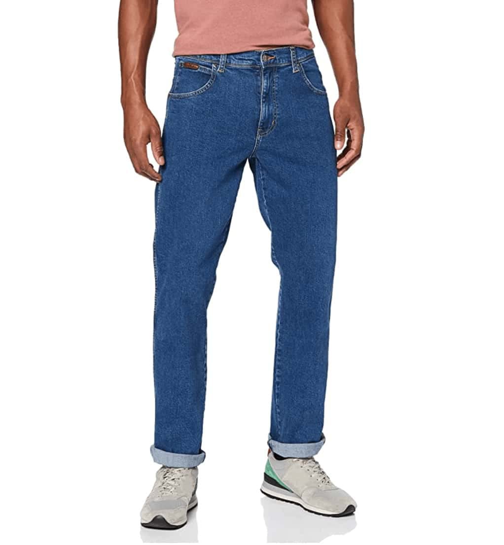 Wrangler Herren Jeans Texas - Regular Fit - Blau - Arm Strong W29-W50 Stretch 40W / 34L Best Rocks,