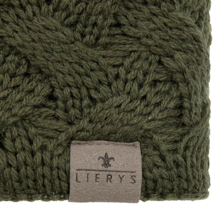 LIERYS Fauske Stirnband Damen mit Schurwolle 55-60 cm - Made in Germany - 10,5 cm breit - Innenfutte