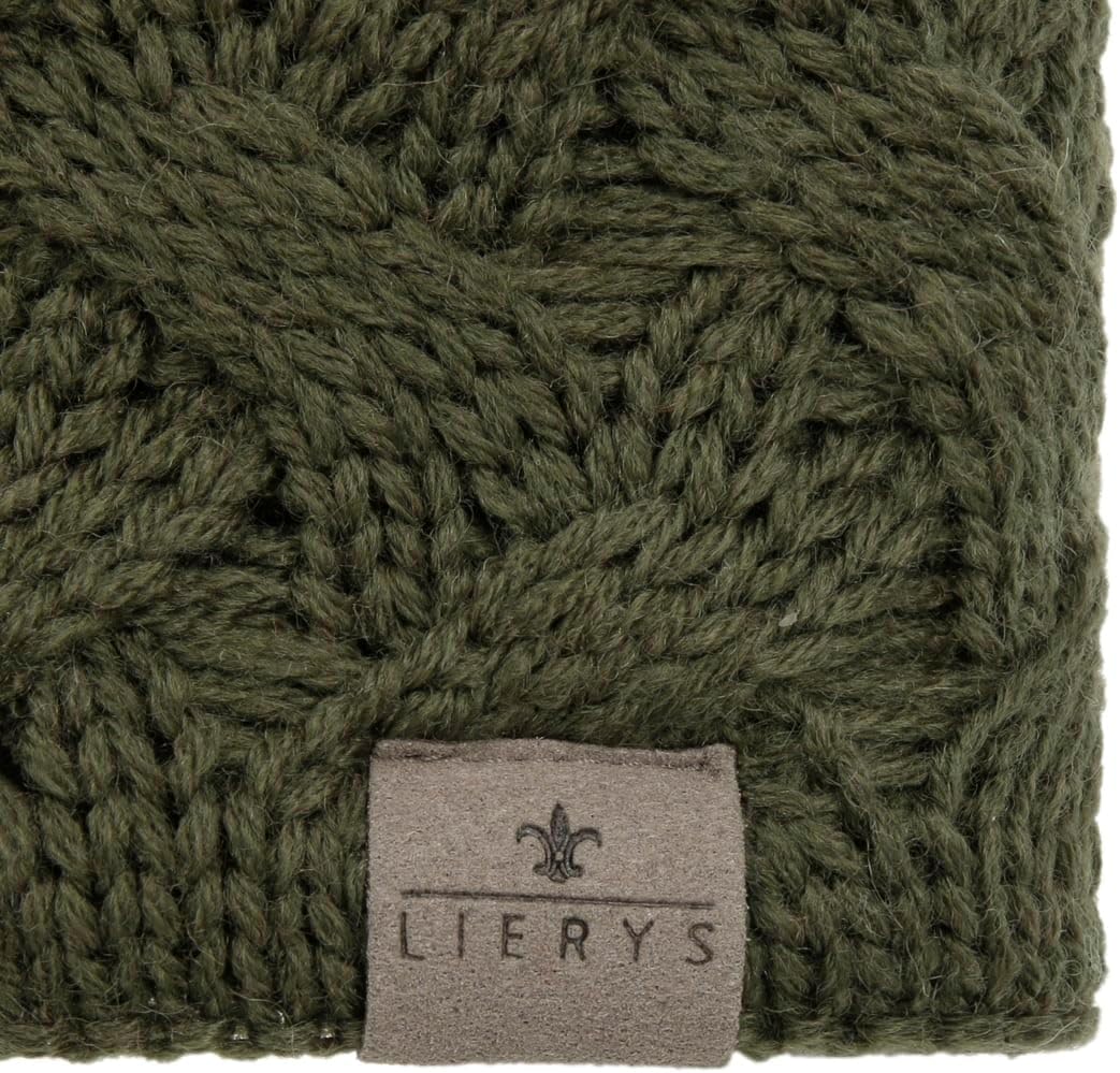 LIERYS Fauske Stirnband Damen mit Schurwolle 55-60 cm - Made in Germany - 10,5 cm breit - Innenfutte