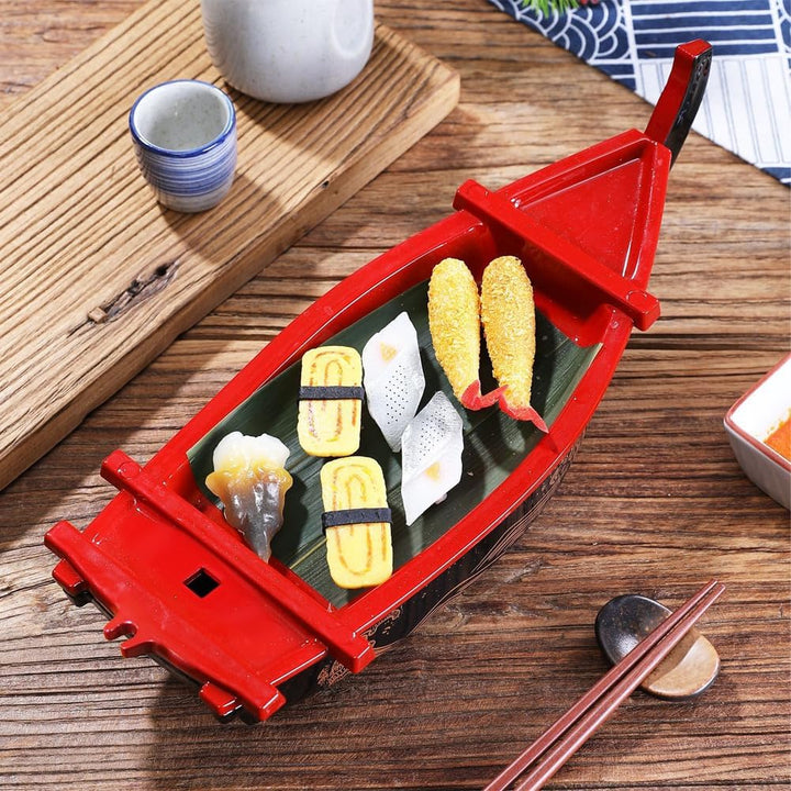 Sushi Sashimi Boot EIS Essen Meeresfrüchte Teller Lachs Sashimi Tablett Japanischer Lebensmittelbehä