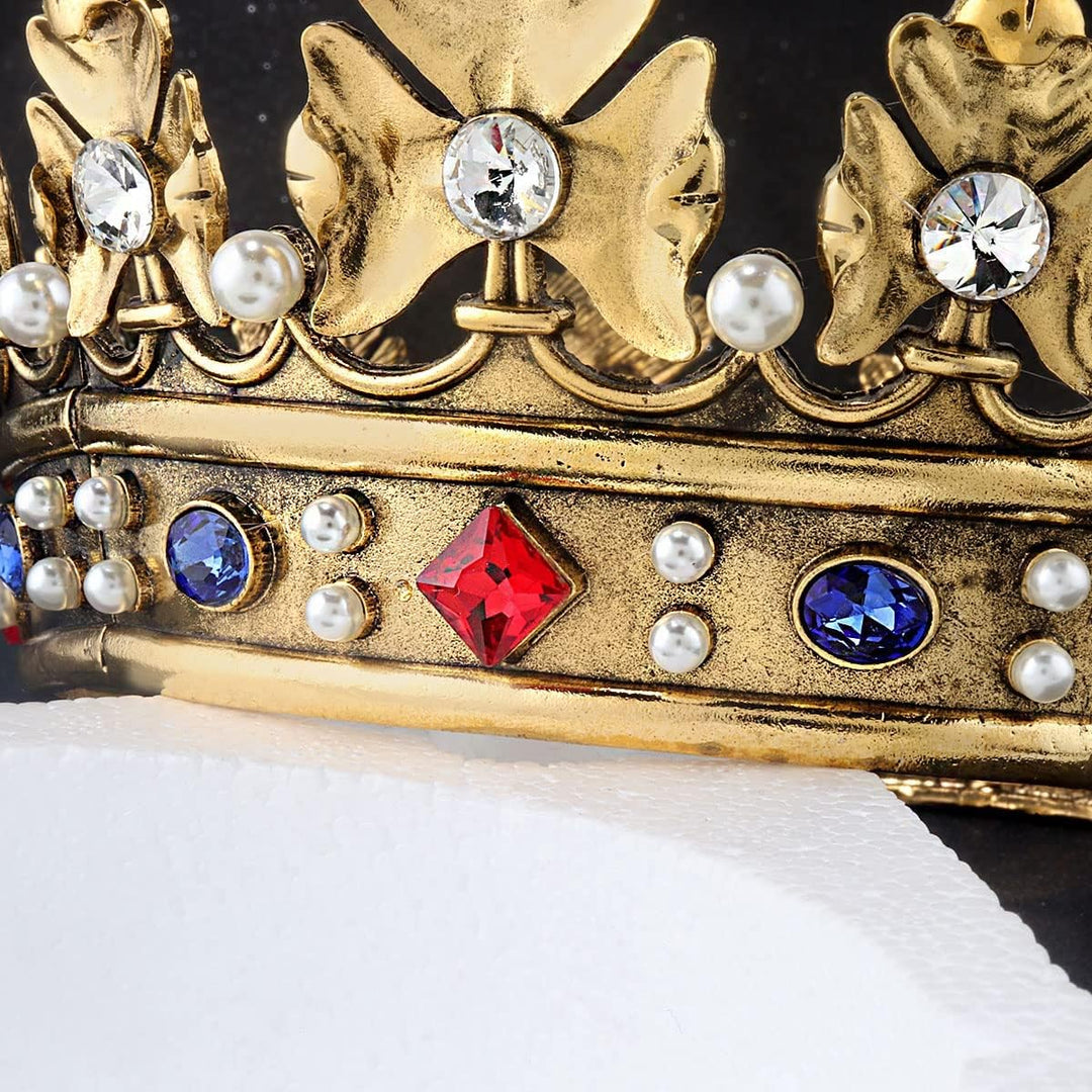 Barock Royal Crown Herren Metall Prinz Haarkrone Vollkreis Geburtstag Party Haarschmuck für Cosplay