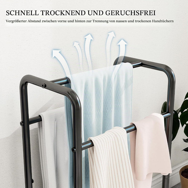 3-stufiger Handtuchhalter aus Metall, Kleiner freistehender Handtuchhalter für das Badezimmer, platz