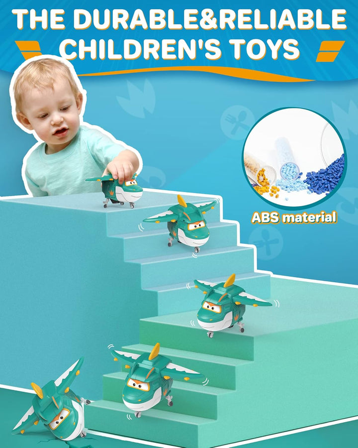 Super Wings Tino Dinosaur 5“ Verwandlung Charakter – Einfache Verwandlung – Geschenkspielzeug für Vo