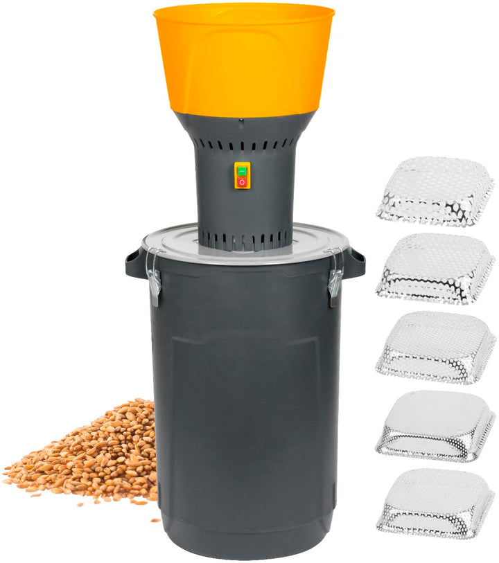 STREND PRO Getreidemühle Elektrisch 1300W 60L | mit 5 Siebe | Professionelle Elektrische Getreidemüh
